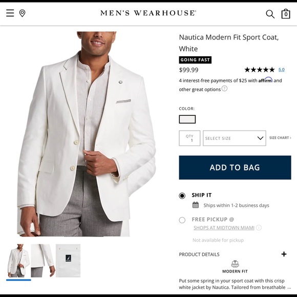 Nautica Boys White linen blazer Size 14 - Picture 8 of 8